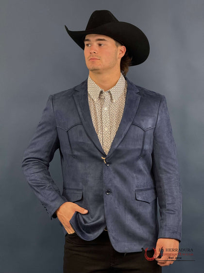 Saco Platini Rancher de Gamuza Azul Marino para Hombre – BLZ9446
