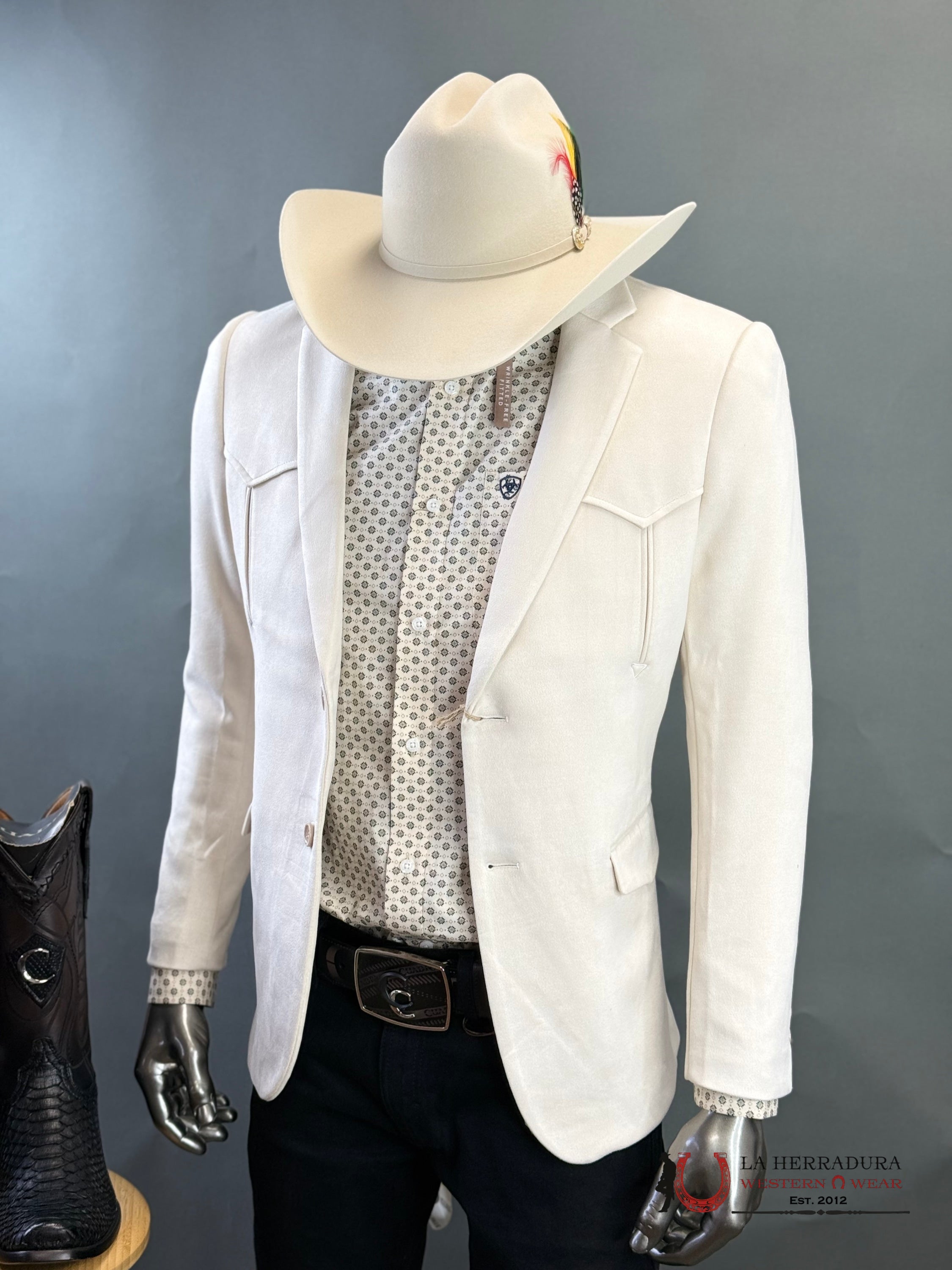 White/Blanco Rancher Suede Blazer Ropa Hombres