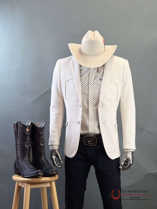 PLATINI BLAZER DE ANTE RANCHER BLANCO ROTO -BLZ10338