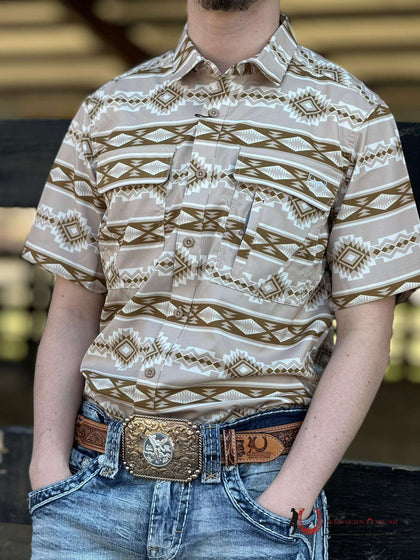 PLATINI PERFORMANCE BEIGE AZTEC SHORT SLEEVE