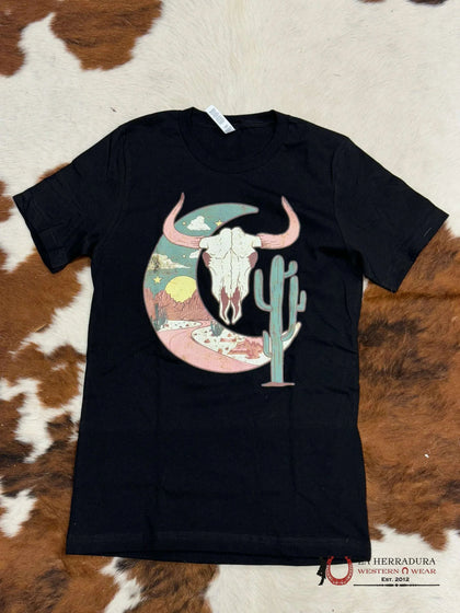 PLAYERA CANVAS BLACK COW DESING TEAL- 55021795
