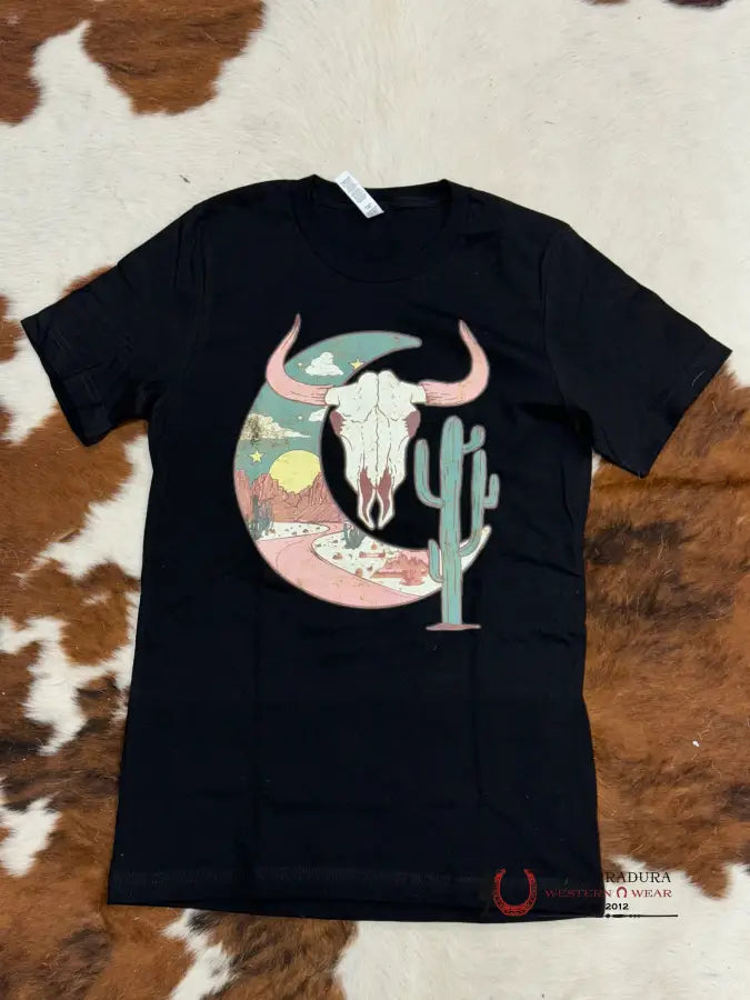 Playera Canvas Black Cow Desing Teal Ropa Mujeres