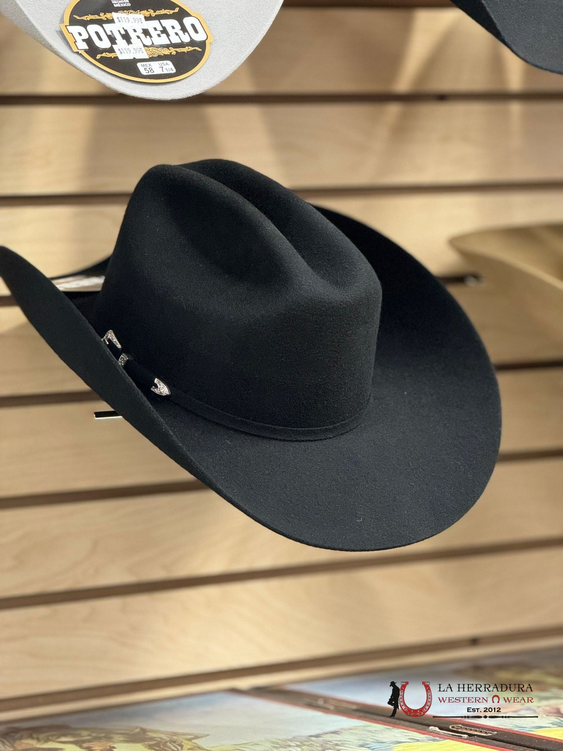 Potrero Black Felt Hat 30X Tejana