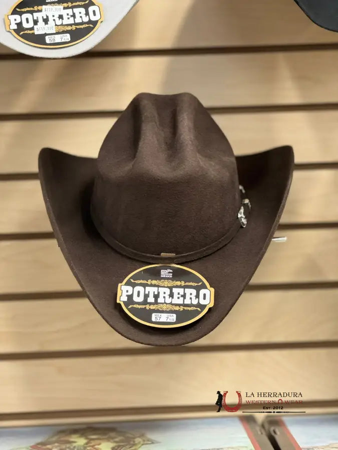 Potrero Brown Felt Hat 30X Tejana