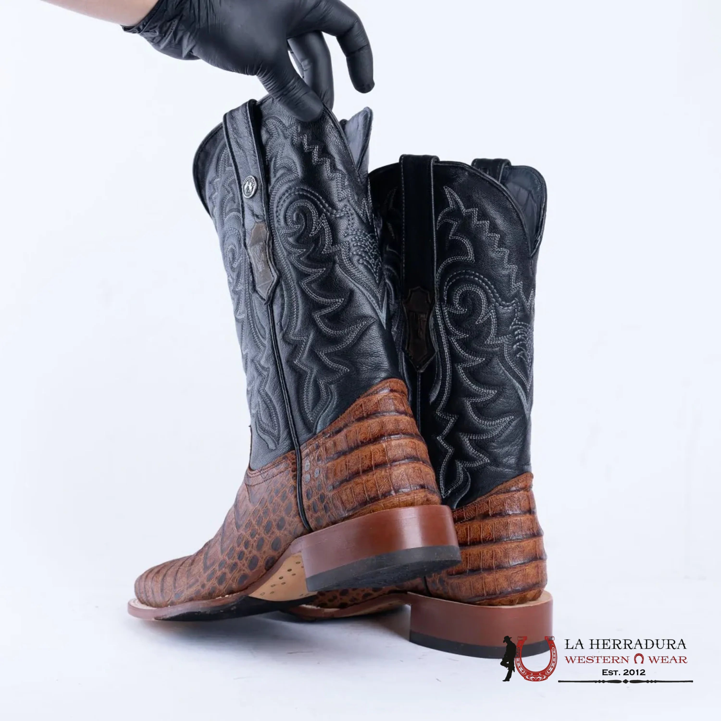 PRINT CAIMAN BELLY VIDREADO BLACK KABUL TOP HYBRID SOLE- TM207031 BOTAS HOMBRES