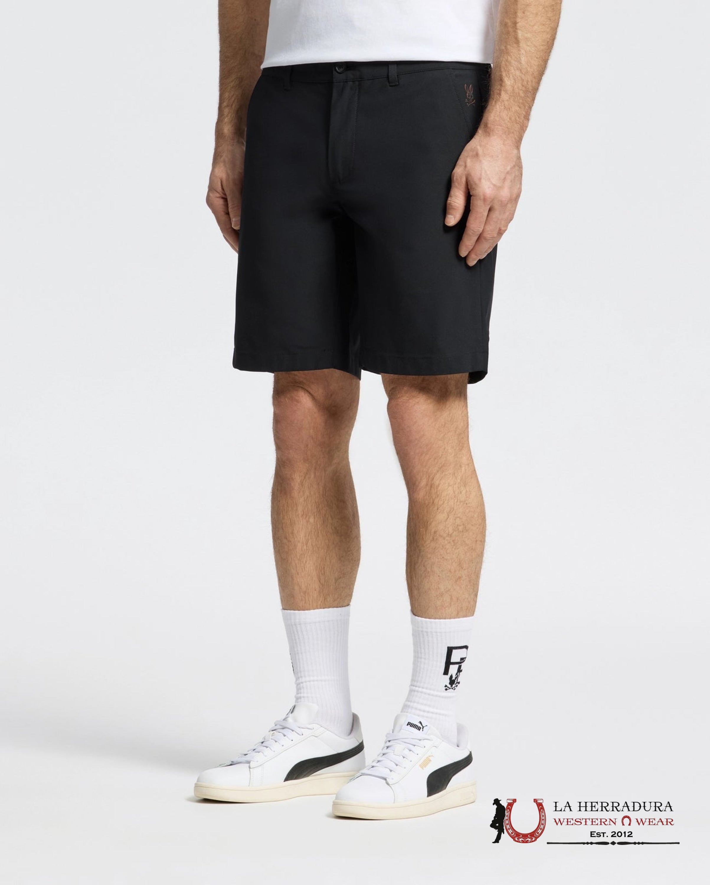 PSYCHO BUNNY 10K STEP SHORT BLACK SP25-B6R969F200 ROPA HOMBRES