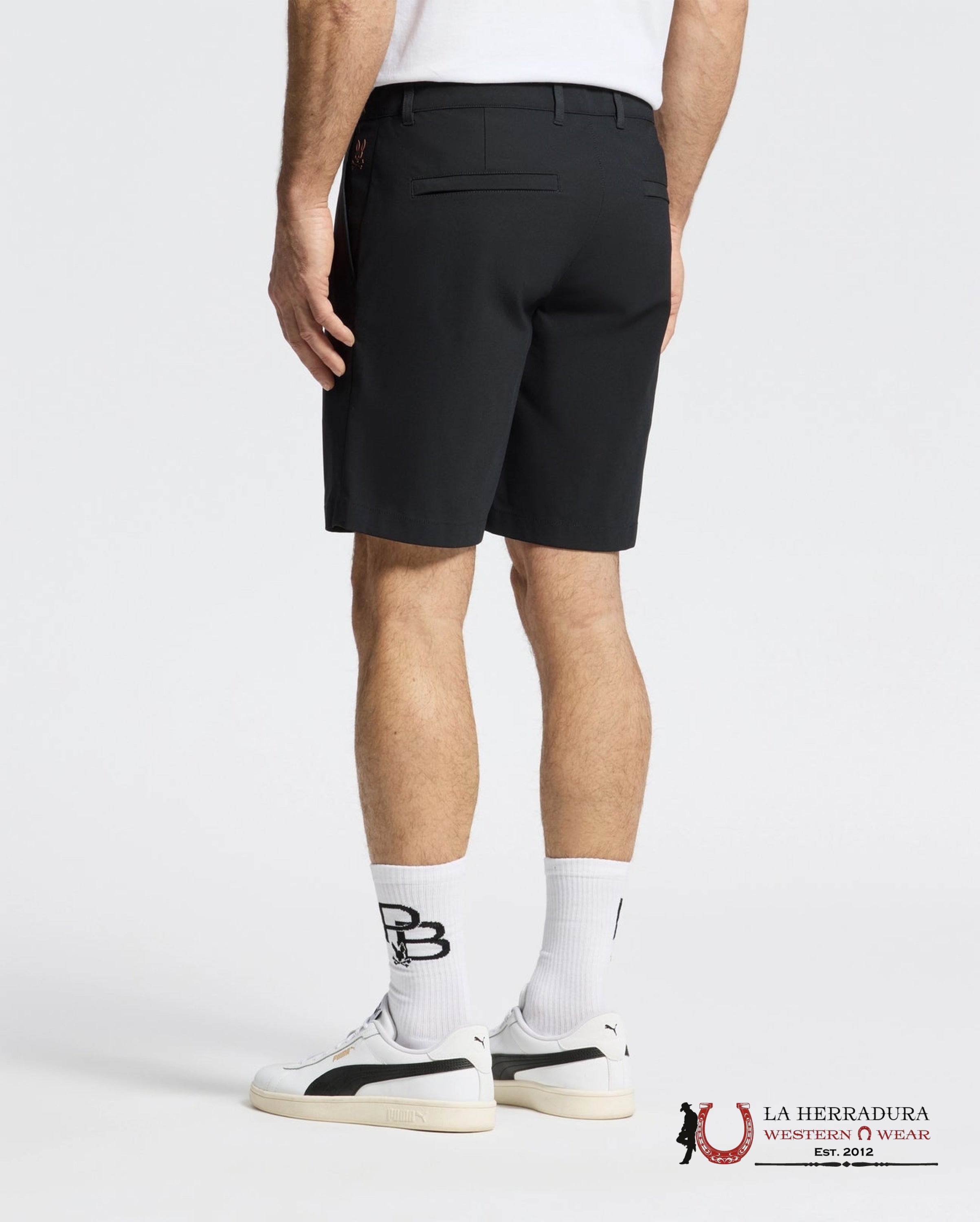 PSYCHO BUNNY 10K STEP SHORT BLACK SP25-B6R969F200 ROPA HOMBRES