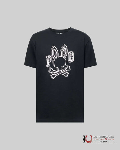 CAMISETA GRÁFICA NEGRA PSYCHO BUNNY BALES MT0200035