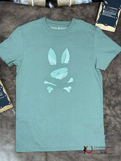PSYCHO BUNNY CAMISETA GRÁFICA BAXTER DE HOMBRE MANGA CORTA SPRAY MARINO B6U409F200