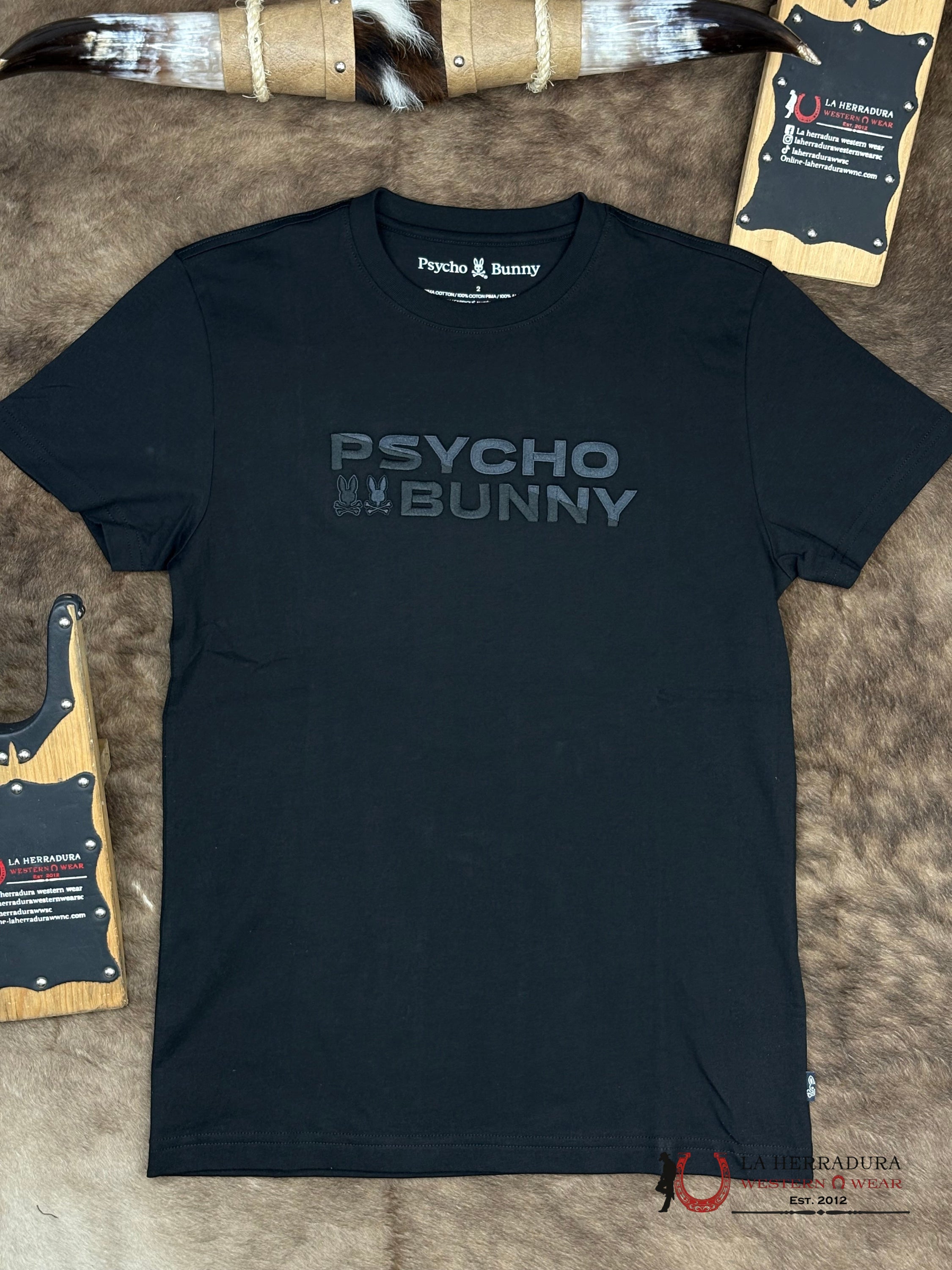 PSYCHO BUNNY Berni Emb. Wordmark Tee Short Sleeve ROPA HOMBRES