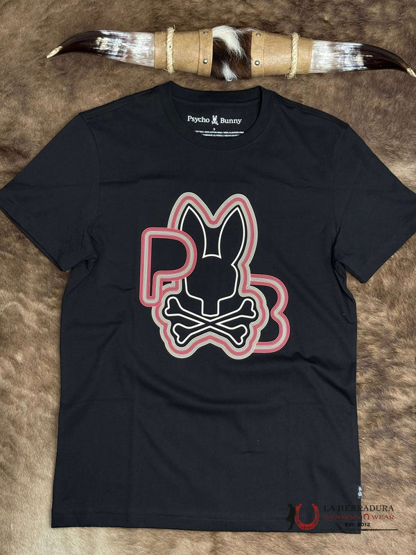CAMISETA GRÁFICA CARLO PARA HOMBRE PSYCHO BUNNY NEGRA MT0200049