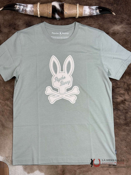 CAMISETA GRÁFICA CENTRAL DEREK PSYCHO BUNNY PARA HOMBRE, VERDE ICEBERG MT0200048