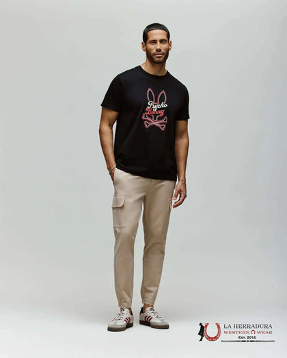 CAMISETA GRÁFICA GARRET DE HOMBRE PSYCHO BUNNY NEGRA MT0200050