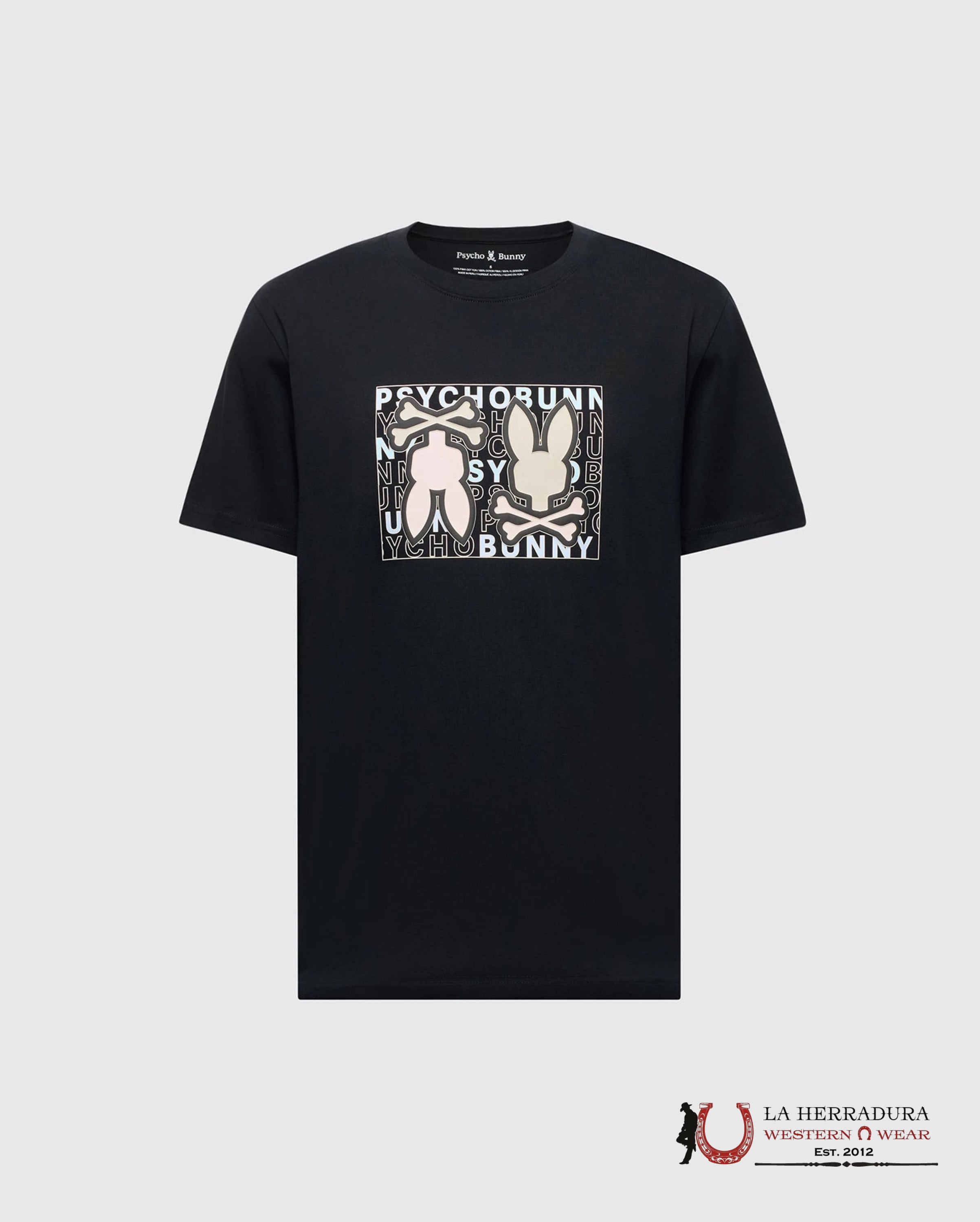 PSYCHO BUNNY GOLD COAST GRAPHIC TEE BLACK SHIRT ROPA HOMBRES