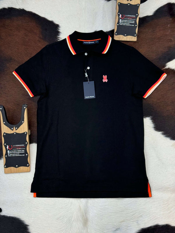 POLO PIQUÉ GRANBURY DE PSYCHO BUNNY Negro