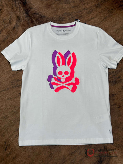PSYCHO BUNNY GROVES GRAPHIC TEE WHITE CAP GRAY SHIRT B6U608C200