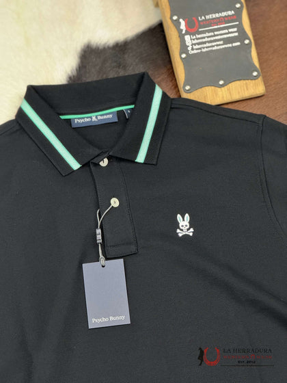 PSYCHO BUNNY IRVING PIQUE POLO Black