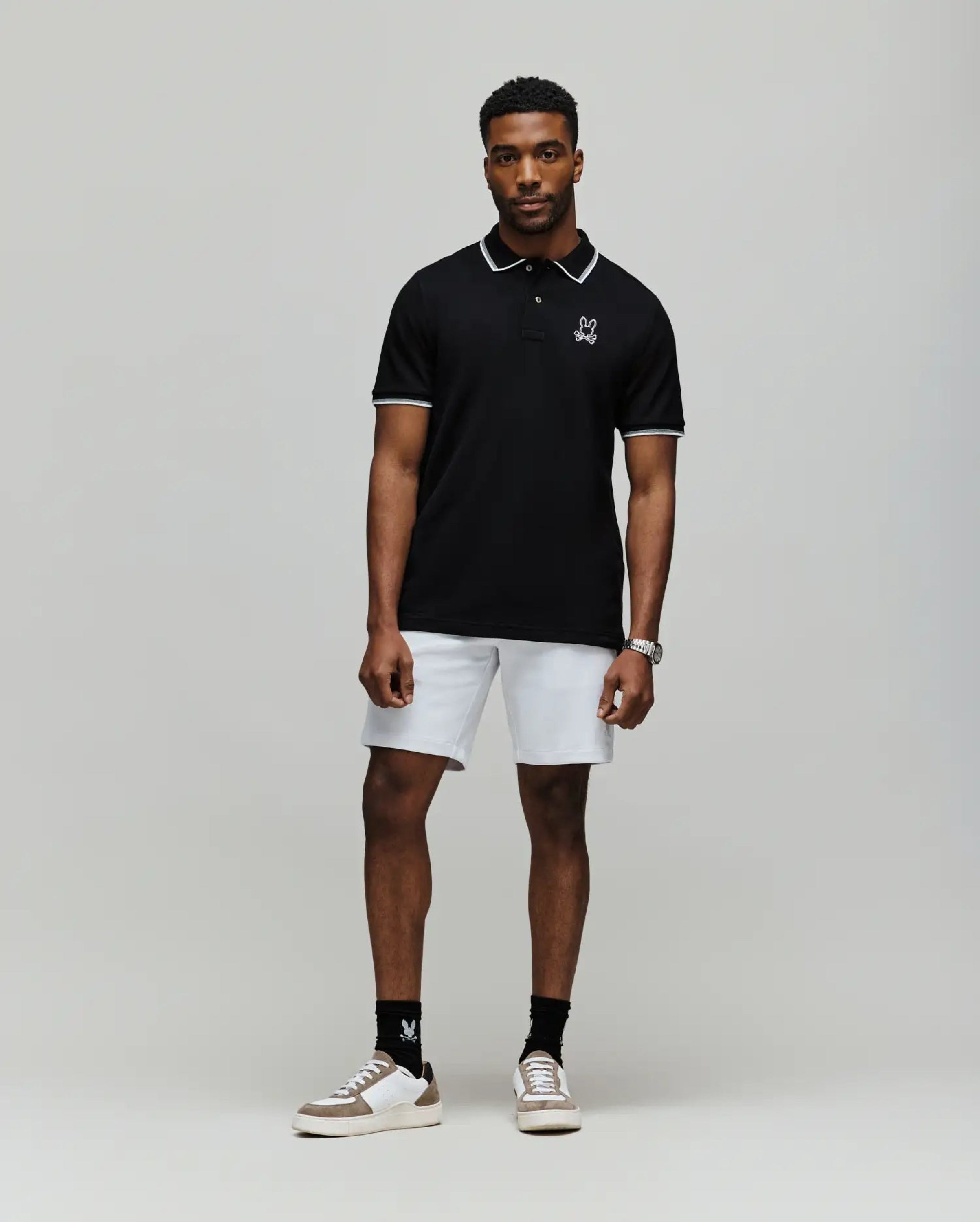 PSYCHO BUNNY JUDE PIQUE POLO Black ROPA HOMBRES