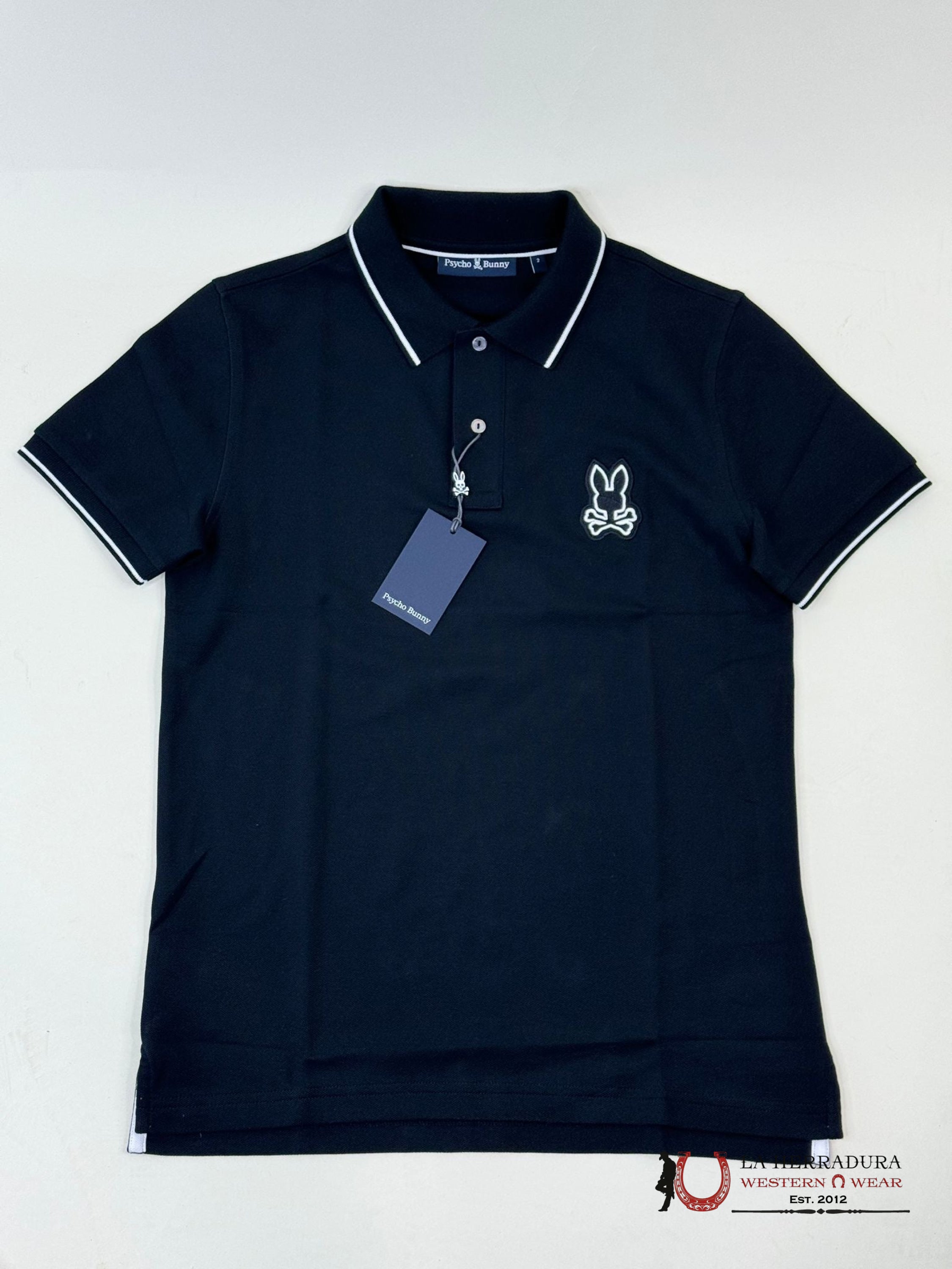 Psycho Bunny Lenox Black Polo Ropa Hombres
