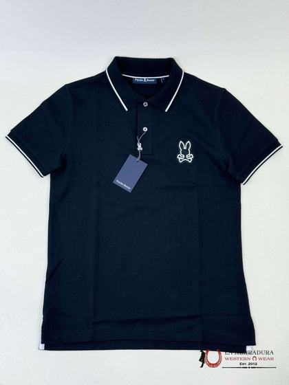 PSYCHO BUNNY LENOX BLACK POLO