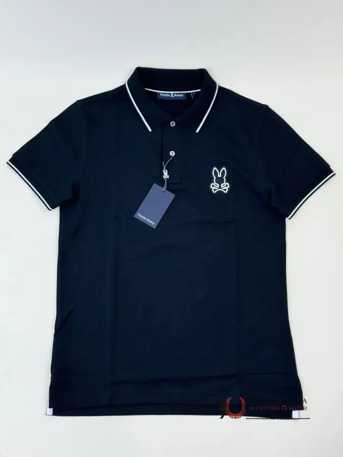 Psycho Bunny Lenox Black Polo Ropa Hombres