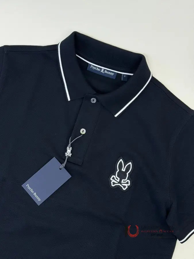 Psycho Bunny Lenox Black Polo Ropa Hombres