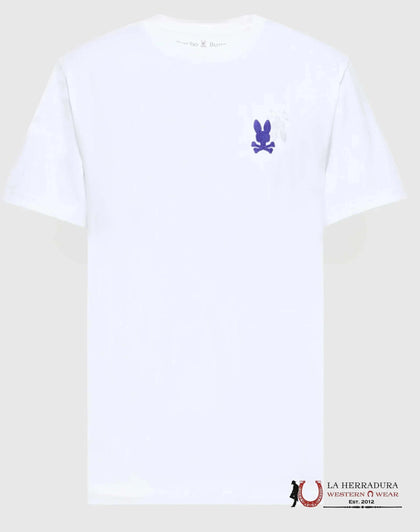 PSYCHO BUNNY MEN LIGHT BLUE/WHITE/BLACK EMBROIDERED TEE