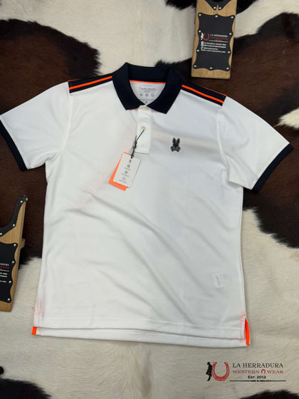 PSYCHO BUNNY MEN LUCAS SPORT POLO WHITE B6K581C200