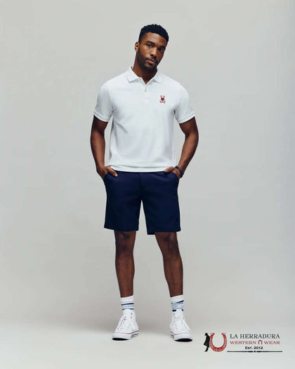 PSYCHO BUNNY POLO PIQUÉ MISCHIEF BUNNY PARA HOMBRE BLANCO TALLA SM25