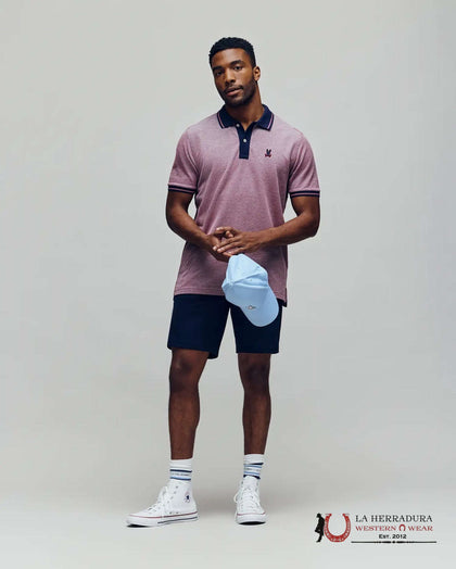 POLO DE PIQUÉ TEXTURIZADO QUINTON ROJO PARA HOMBRE PSYCHO BUNNY MT0100003