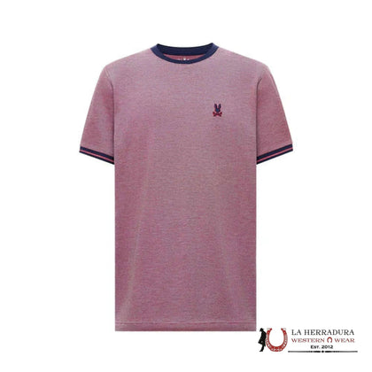 PSYCHO BUNNY MENS QUINTON TEXTURED PIQUE TEE RED MT0200040