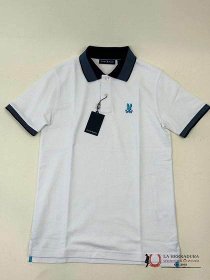 PSYCHO BUNNY MONTEBELLO WHITE POLO