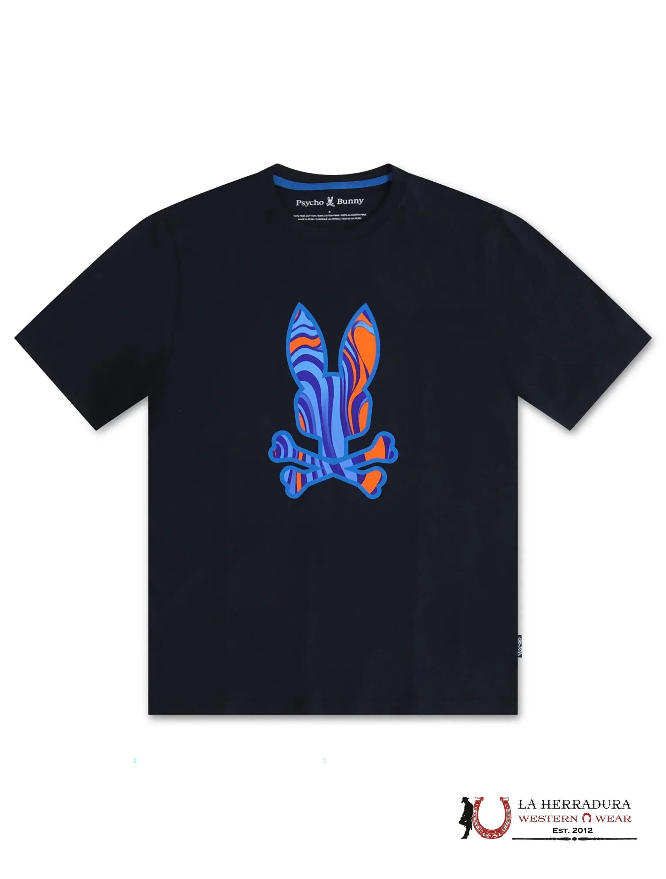 PSYCHO BUNNY NEVADA GRAPHIC TEE BLACK ROPA HOMBRES
