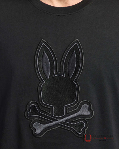 CAMISETA GRÁFICA BORDADA PSYCHO BUNNY MEN NEW CASTLE NEGRA B6U415F200