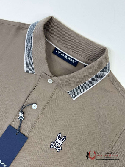 PSYCHO BUNNY QUEENBURY ANTIQUE TAUPE POLO
