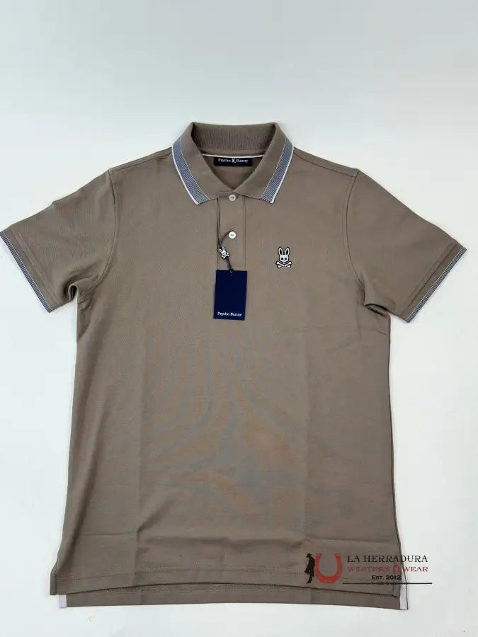 Psycho Bunny Queenbury Antique Taupe Polo Ropa Hombres