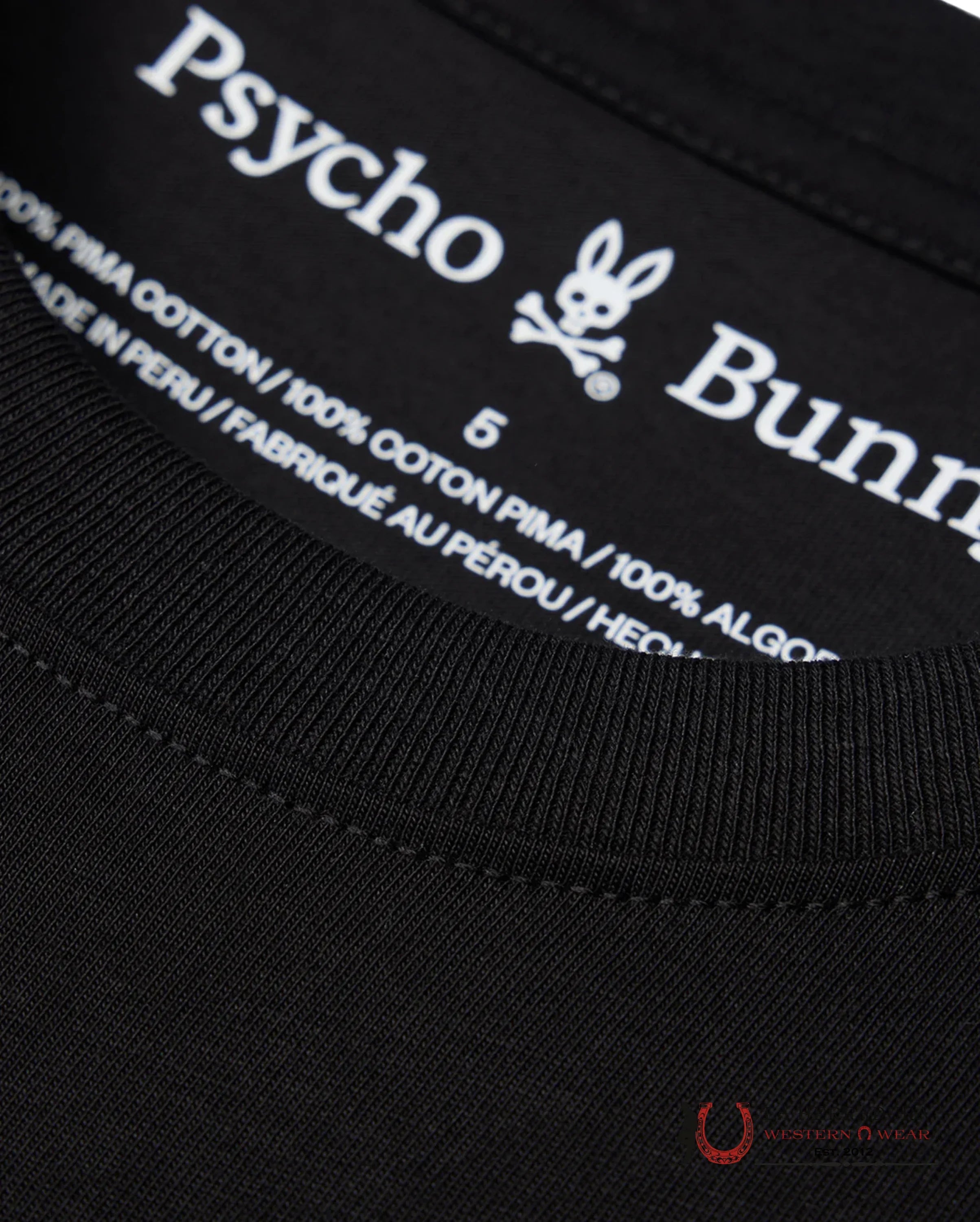 PSYCHO BUNNY RANDOLPH GRAPHIC TEE BLACK SHIRT ROPA HOMBRES
