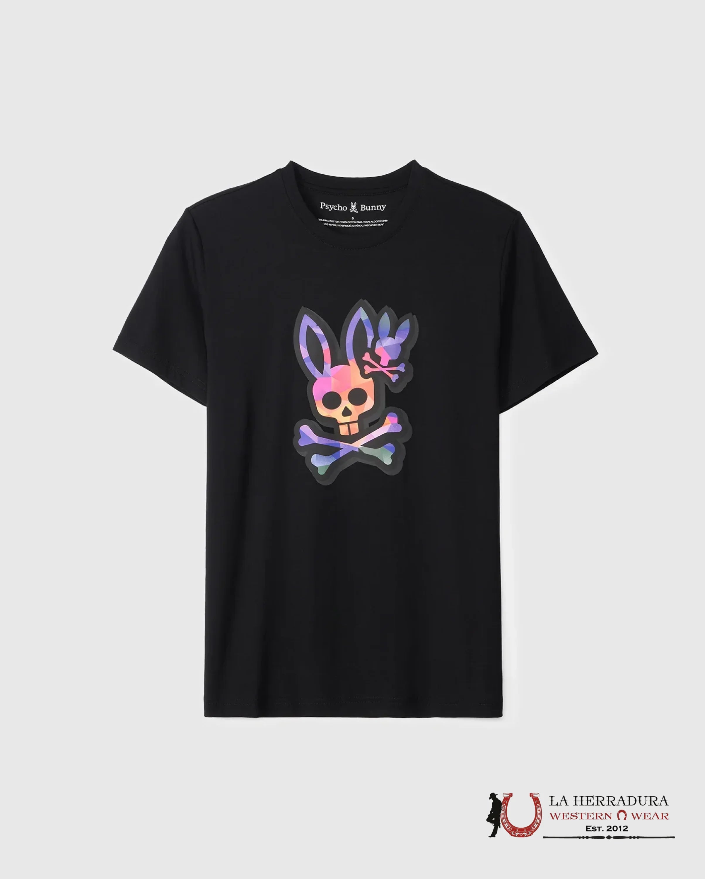 PSYCHO BUNNY RANDOLPH GRAPHIC TEE BLACK SHIRT ROPA HOMBRES