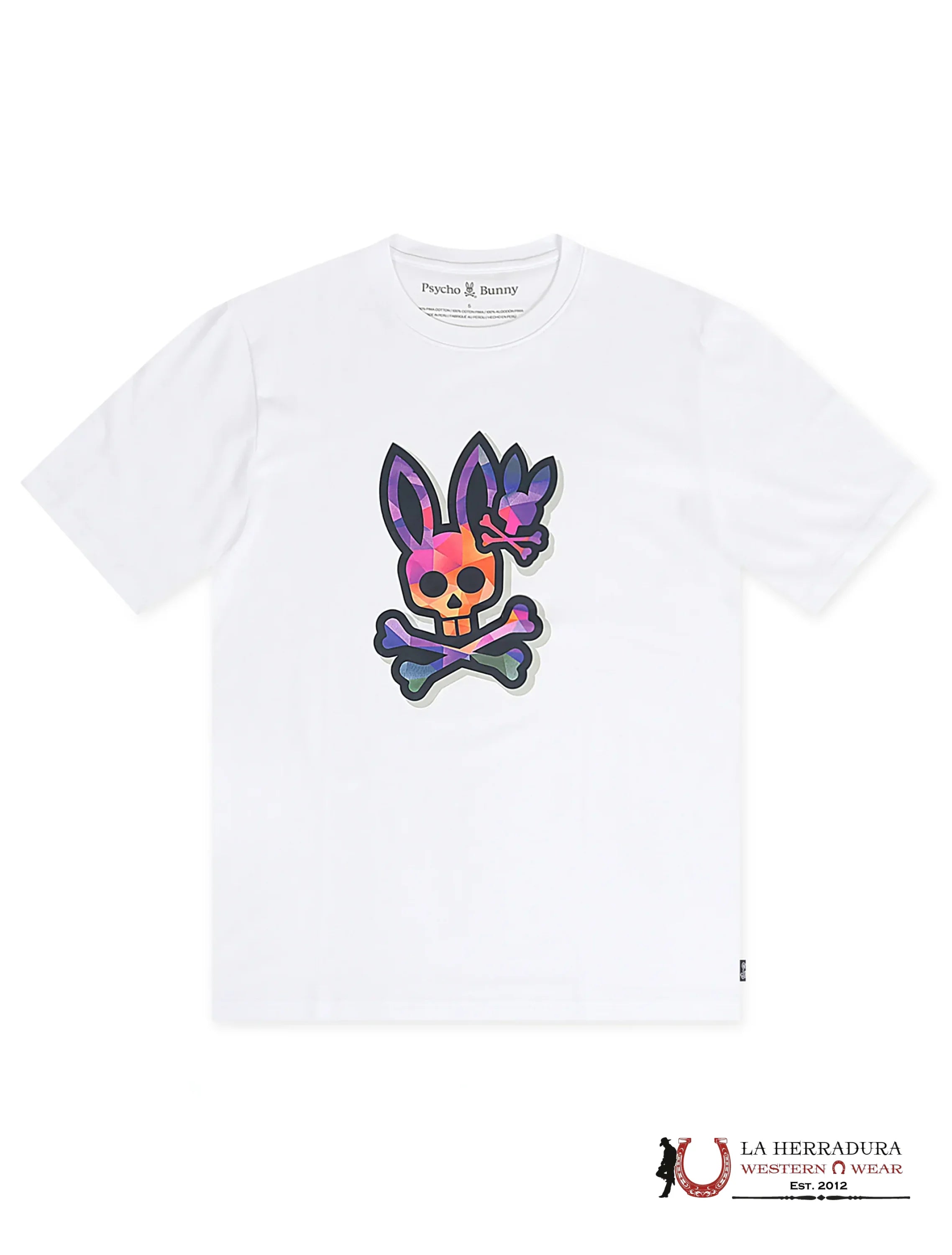 PSYCHO BUNNY RANDOLPH GRAPHIC TEE WHITE SHIRT ROPA HOMBRES