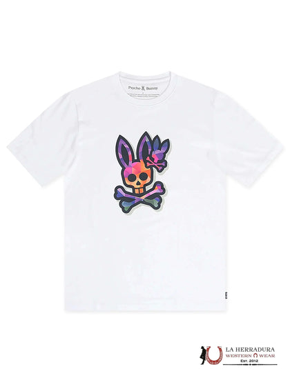 PSYCHO BUNNY MEN RANDOLPH GRAPHIC TEE WHITE SHIRT