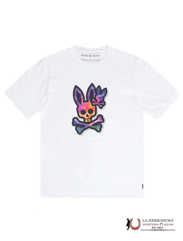PSYCHO BUNNY MEN RANDOLPH GRAPHIC TEE WHITE SHIRT