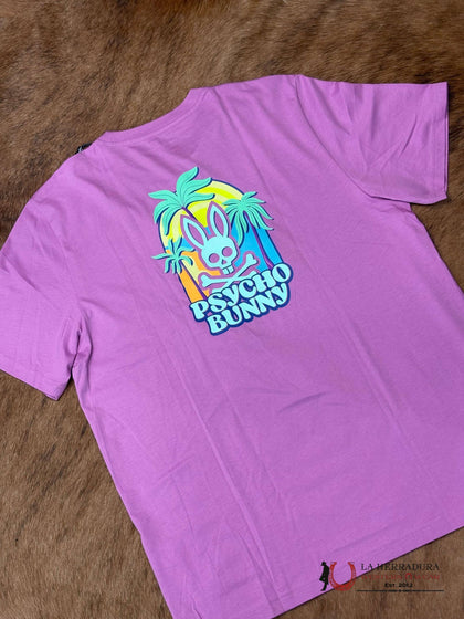 PSYCHO BUNNY MEN REDLAND GRAPHIC TEE VIOLET