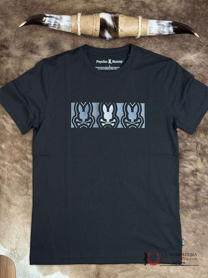 CAMISETA GRÁFICA HOMBRE PSYCHO BUNNY ROB NEGRA MT0200045