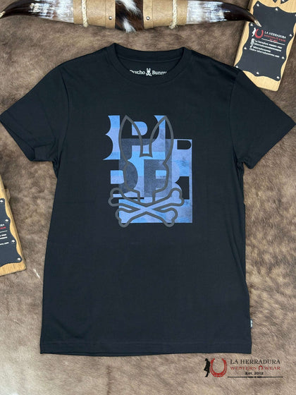 CAMISETA GRÁFICA DE MANGA CORTA ZEALAND PARA HOMBRE PSYCHO BUNNY NEGRA B6U604F200