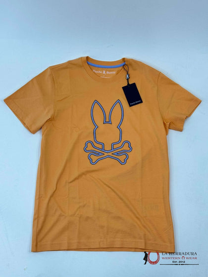 PSYCO BUNNY MEN FLOYD MOCK ORANGE GRAPHIC TEE
