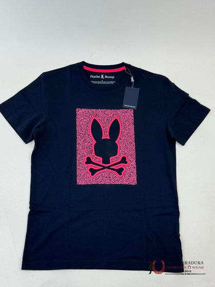 PSYCO BUNNY LIVINGSTON NAVY GRAPHIC TEE