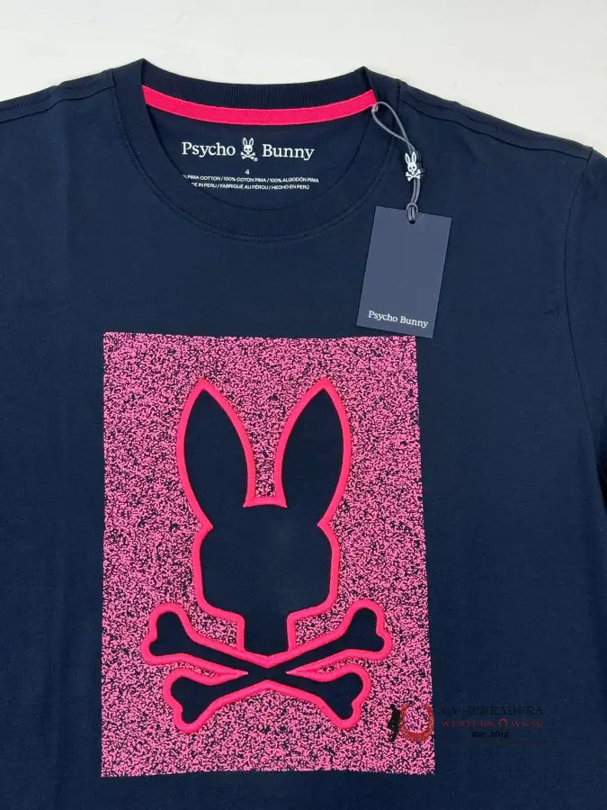 Psyco Bunny Livingston Navy Graphic Tee Ropa Hombres