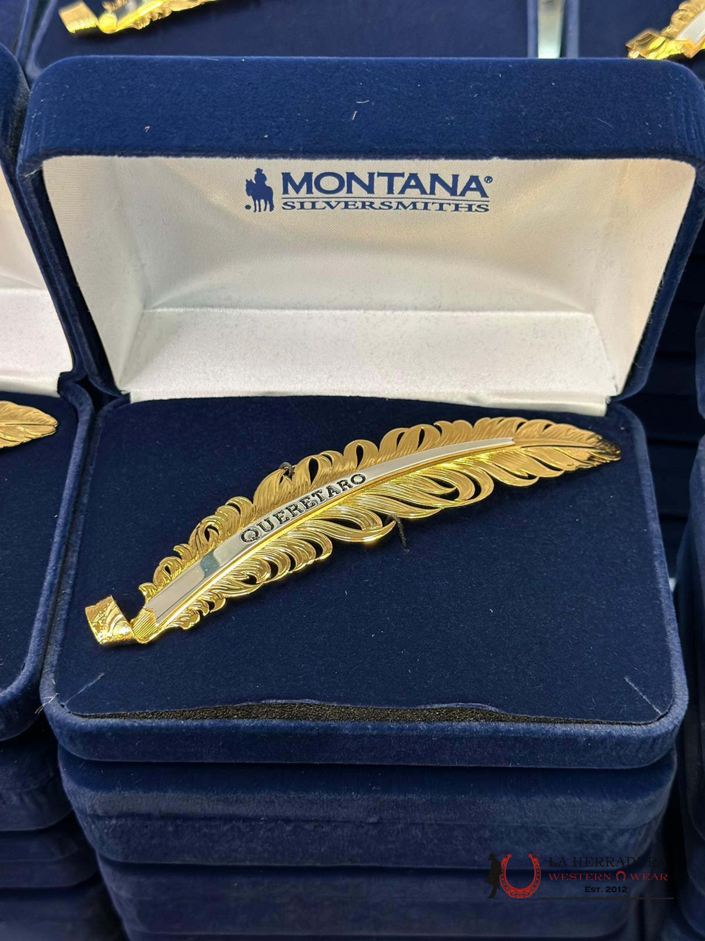 Montana Hat Feather Dorado Queretaro Accesorios