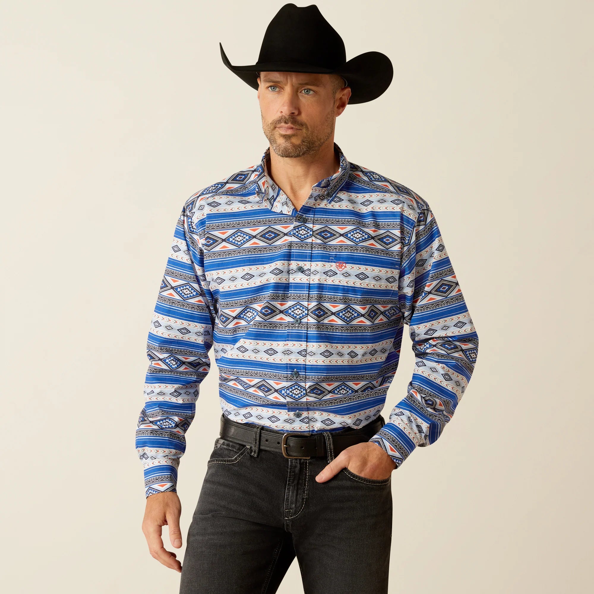 ARIAT CLASSIC  RYDER ROYAL BLUE LONG SLEEVE SHIRT