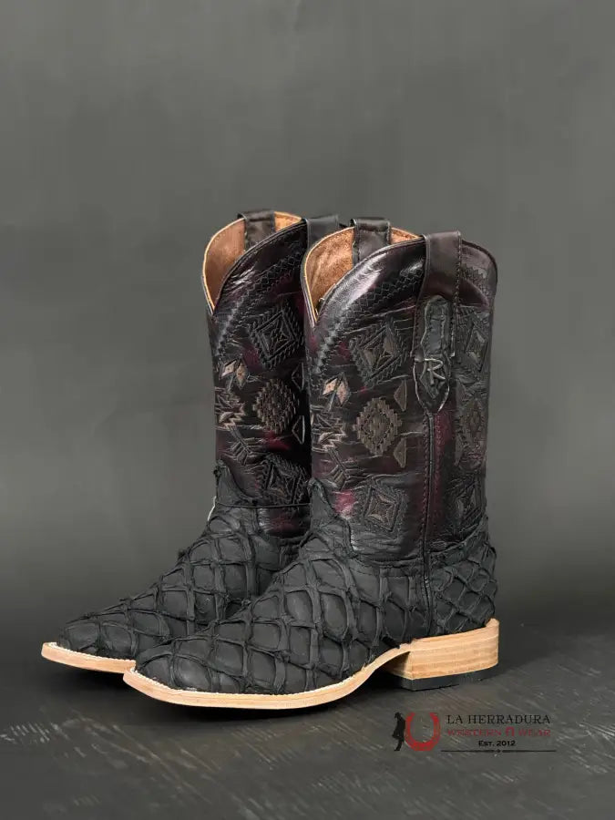 Ranchers Bigbass Black Matte Red Cherry Montana Boot Botas Hombres